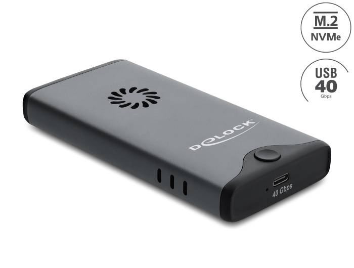 Delock Speichergehäuse - 40 Gbps, mit Ventilator, werkzeugfrei - M.2 - M.2 NVMe Card / PCIe (NVMe)-0