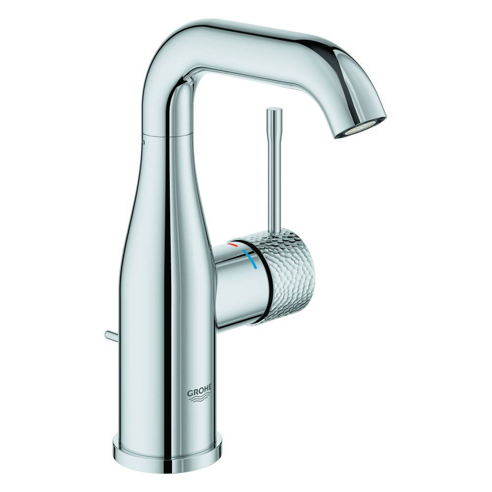 Grohe Waschtischarmatur Essence, M-Size, Einhebelmischer, Ablaufgarnitur 1¼", Crafted Chrom, 1 Stk.-0