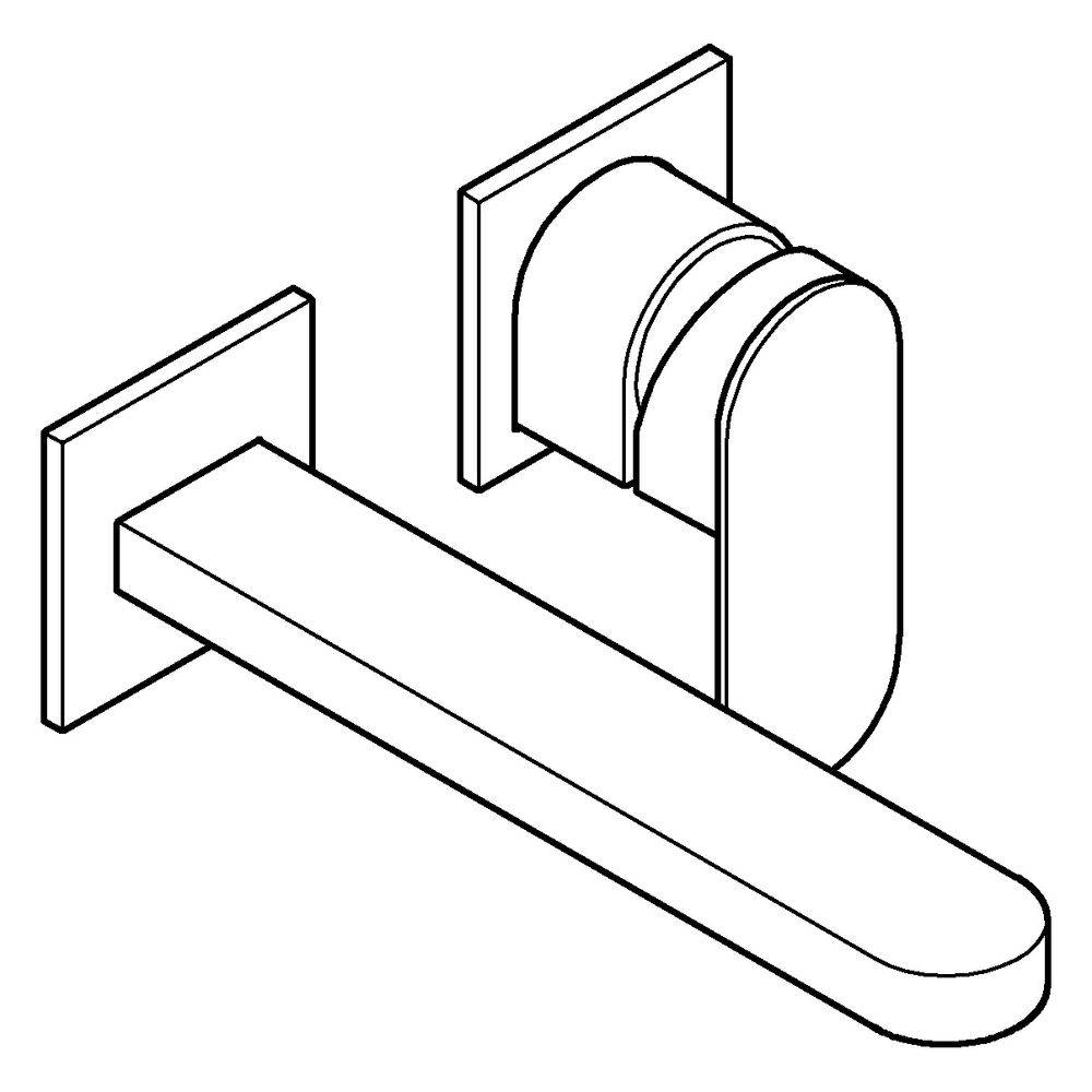 Grohe Waschtischbatterie, Plus, Wandmontage, 203mm, hard graphite, 1 Stk.-1