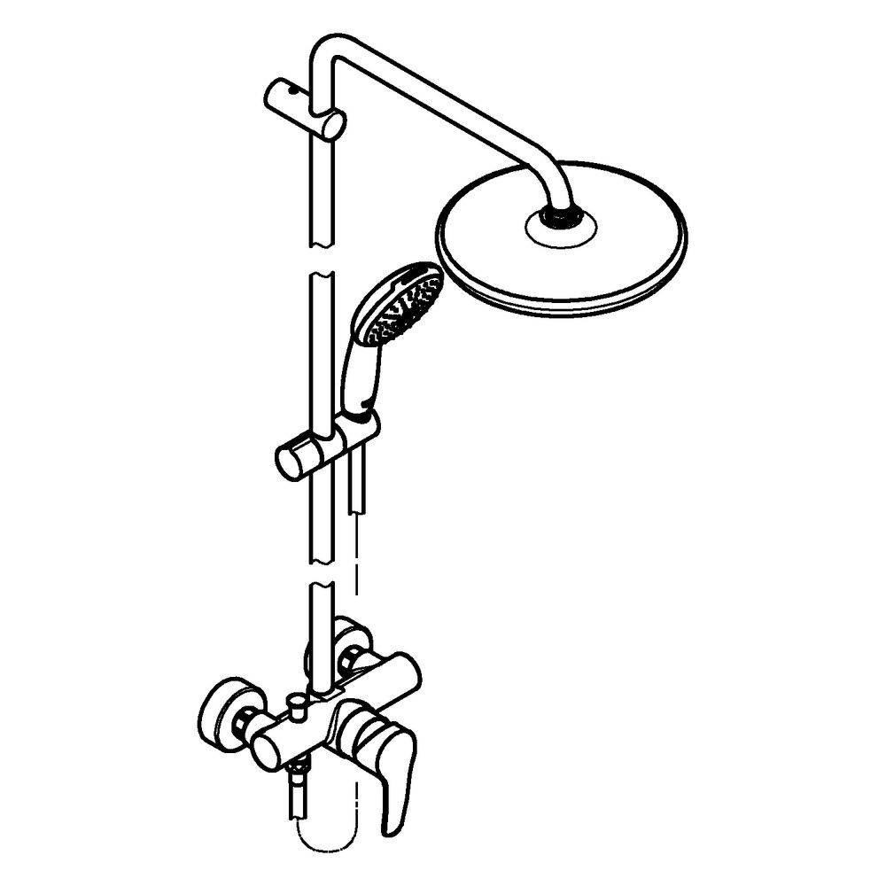 Grohe Tempesta 250 Duschsystem mit Einhandmischer für Wandmontage, Kopfbrause/Handbrause 250/110, Mattschwarz-1