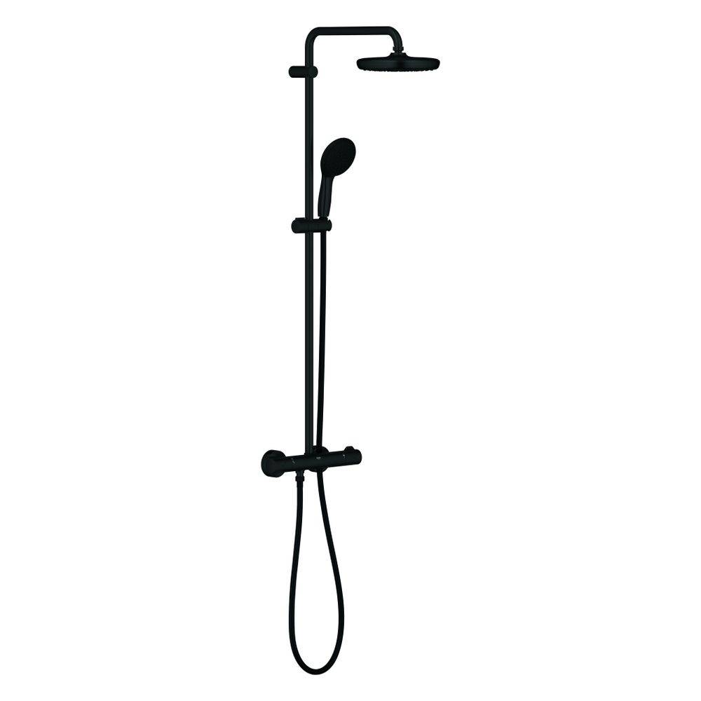 Grohe Tempesta System 210 Duschsystem Wandmontage mit Thermostat und Kopfbrause, 390mm Brausearm, Strahlart Rain,-0
