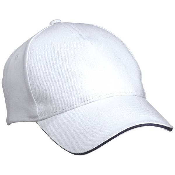myrtle beach 5 Panel Cap mit kontrastfarbigem Sandwich MB035 Gr. one size white/navy