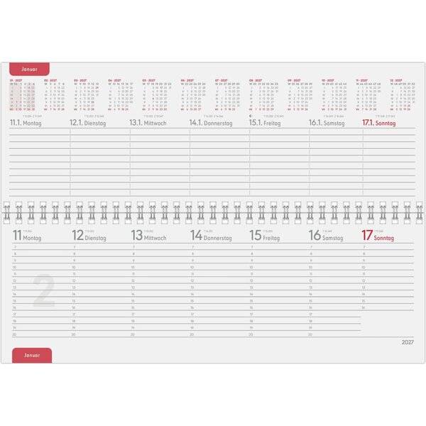 Tischquerkalender 114 Flowers 29,7x10,5cm 1 Woche/2 Seiten 2027-1