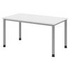 bümö Schreibtisch Serie-H - Dekor: Weiß, Gestell: Silber, Größe: 140 x 80 cm