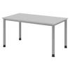 bümö Schreibtisch Serie-H - Gestell: Silber, Dekor: Grau, Größe: 140 x 80 cm