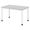 bümö Schreibtisch Serie-H - Größe: 120 x 80 cm, Dekor: Grau, Gestell: Weiß