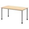 bümö Schreibtisch Serie-H - Dekor: Ahorn, Gestell: Silber, Größe: 140 x 80 cm