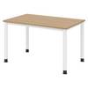 bümö Schreibtisch Serie-H - Größe: 120 x 80 cm, Gestell: Weiß, Dekor: Eiche