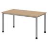 bümö Schreibtisch Serie-H - Gestell: Silber, Dekor: Eiche, Größe: 140 x 80 cm