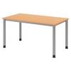 bümö Schreibtisch Serie-H - Gestell: Silber, Dekor: Buche, Größe: 140 x 80 cm