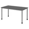 bümö Schreibtisch Serie-H - Gestell: Silber, Dekor: Graphit, Größe: 140 x 80 cm