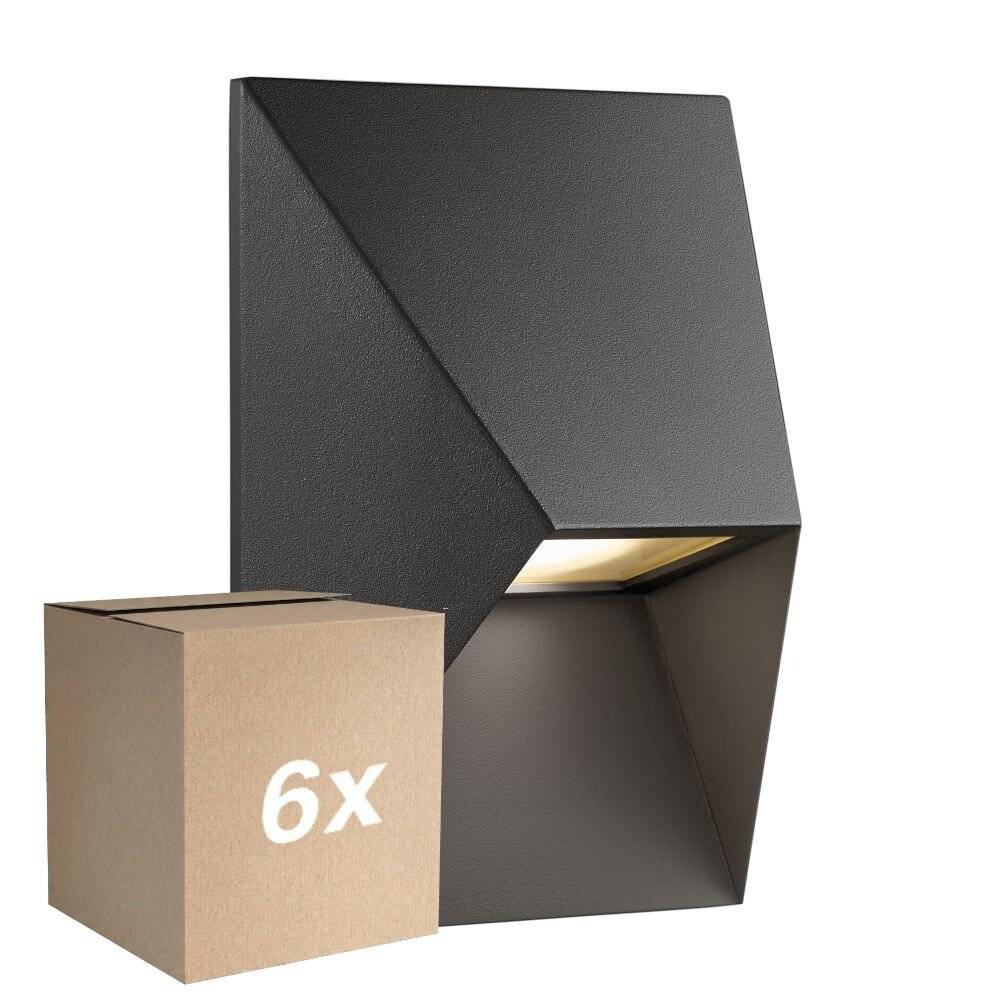 Mehrfachpackung 6x Nordlux Pontio Wandleuchte Aluminium Schwarz | IP54 - Geeignet Für 1x GU10-0