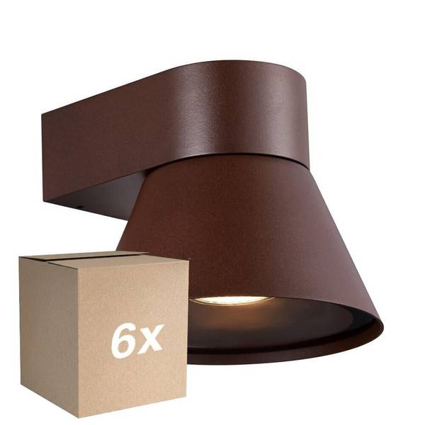 Mehrfachpackung 6x Nordlux Kyklop Cone Wandleuchte Aluminium Rostig | Geeignet für GU10