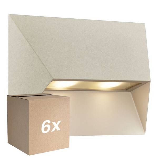 Mehrfachpackung 6x Nordlux Pontio Wandleuchte Aluminium Sanded | IP54 - Geeignet für 2x GU10