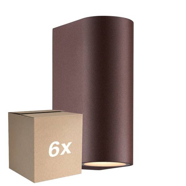 Mehrfachpackung 6x Nordlux Dion Wandleuchte Aluminium Rostig Up & Down | Geeignet für 2x GU10