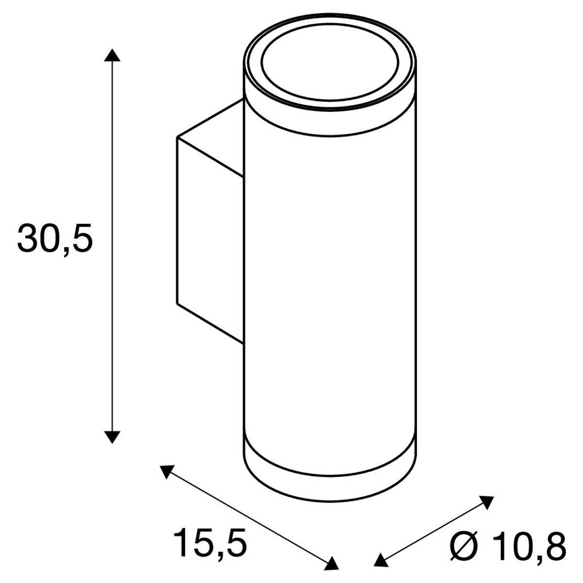 Symbolbild für SLV Helia Pro L Up/Down Wandleuchte Aluminium Anthrazit 30W 3600lm - 827 Extra Warmweiß | Außenbe