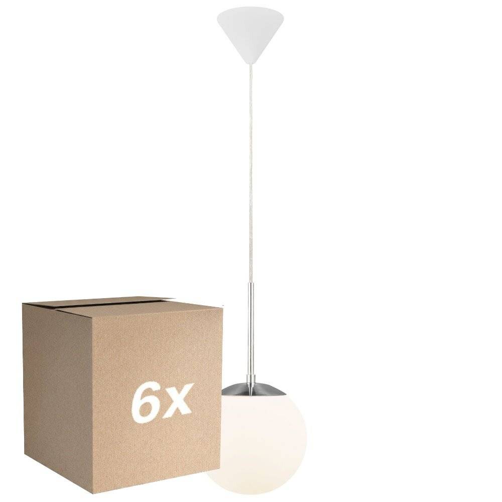 Mehrfachpackung 6x Nordlux Café Pendelleuchte Glas Weiß | Geeignet für E27-0