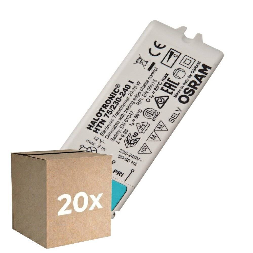 Mehrfachpackung 20x Osram Halotronic Compact HTN 75 230-240V Transformator-0