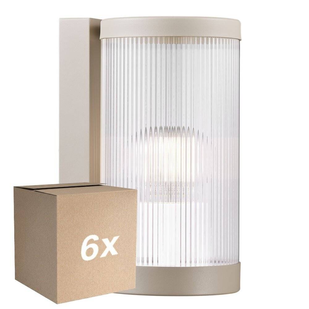 Mehrfachpackung 6x Nordlux Coupar Wandleuchte Aluminium Sanded | IP54 - Geeignet für E27-0