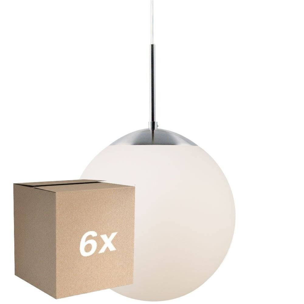 Mehrfachpackung 6x Nordlux Pendelleuchte Cafe 30 E27 Silber - Glas | Max. 25W-0