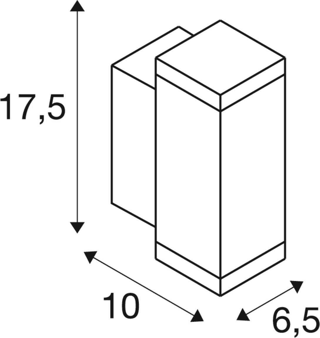 Symbolbild für SLV Theo Pro S Wandleuchte Aluminium Anthrazit 3W 350lm - 827 Extra Warmweiß | Außenbeleuchtung