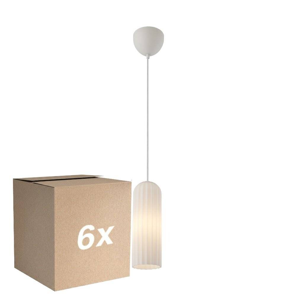 Mehrfachpackung 6x Nordlux Miella Pendelleuchte Glas Weiß | Geeignet für 1x E27-0