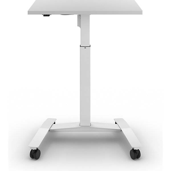 1-Säulen-Schreibtisch Atlanta mit Rollen BxT 800 x 600 mm weiß weiß. TAKKT Industrial & Packaging GmbH-1
