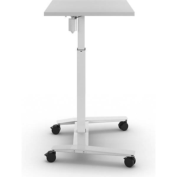 1-Säulen-Schreibtisch Atlanta mit Rollen BxT 800 x 600 mm weiß weiß. TAKKT Industrial & Packaging GmbH-2