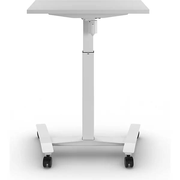 1-Säulen-Schreibtisch Atlanta mit Rollen BxT 800 x 600 mm weiß weiß. TAKKT Industrial & Packaging GmbH-3