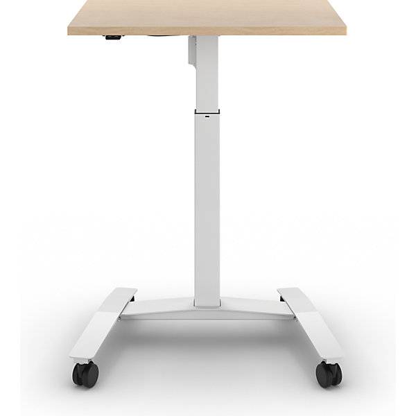 1-Säulen-Schreibtisch Atlanta mit Rollen BxT 800 x 600 mm weiß Birke. TAKKT Industrial & Packaging GmbH-1