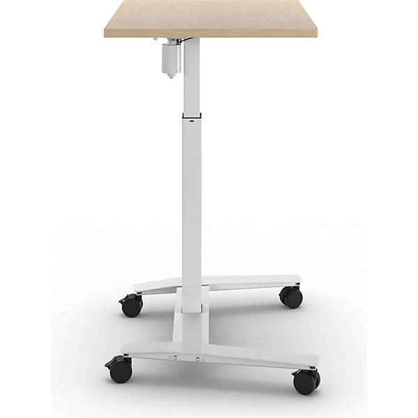 1-Säulen-Schreibtisch Atlanta mit Rollen BxT 800 x 600 mm weiß Birke. TAKKT Industrial & Packaging GmbH-2