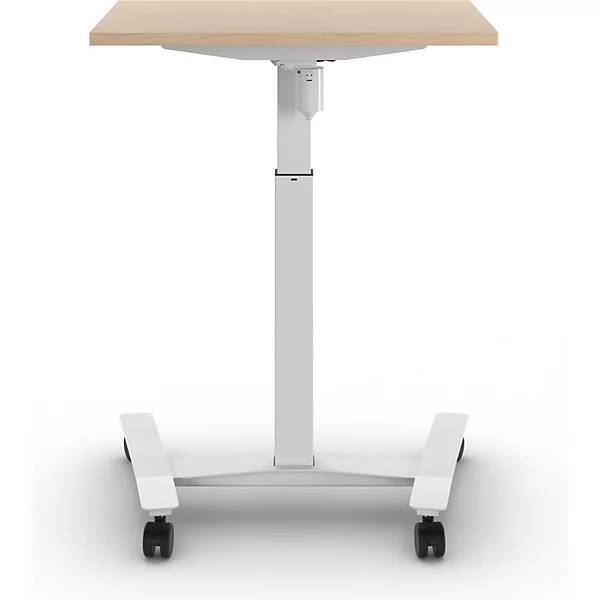 1-Säulen-Schreibtisch Atlanta mit Rollen BxT 800 x 600 mm weiß Birke. TAKKT Industrial & Packaging GmbH-3