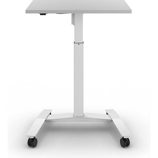 1-Säulen-Schreibtisch Atlanta mit Rollen BxT 800 x 600 mm weiß lichtgrau. TAKKT Industrial & Packaging GmbH-1