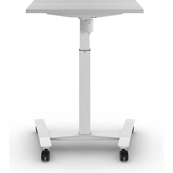1-Säulen-Schreibtisch Atlanta mit Rollen BxT 800 x 600 mm weiß lichtgrau. TAKKT Industrial & Packaging GmbH-3