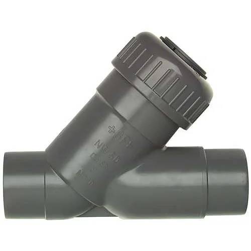 Georg Fischer Schrägsitz-Rückschlagventil, Typ 303, PVC-U/EPDM, d63, PN10, grau, 1 Stk.-0