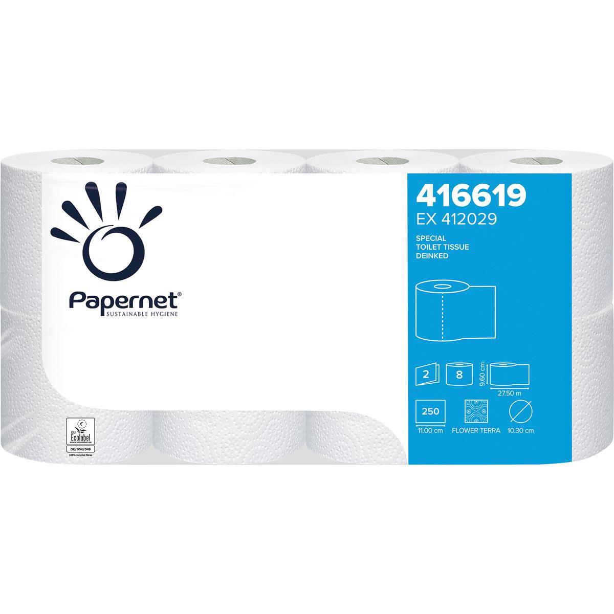 Papernet Toilettenpapier Special 2lg. 250Bl. weiß 8 Rl./Pack.-0