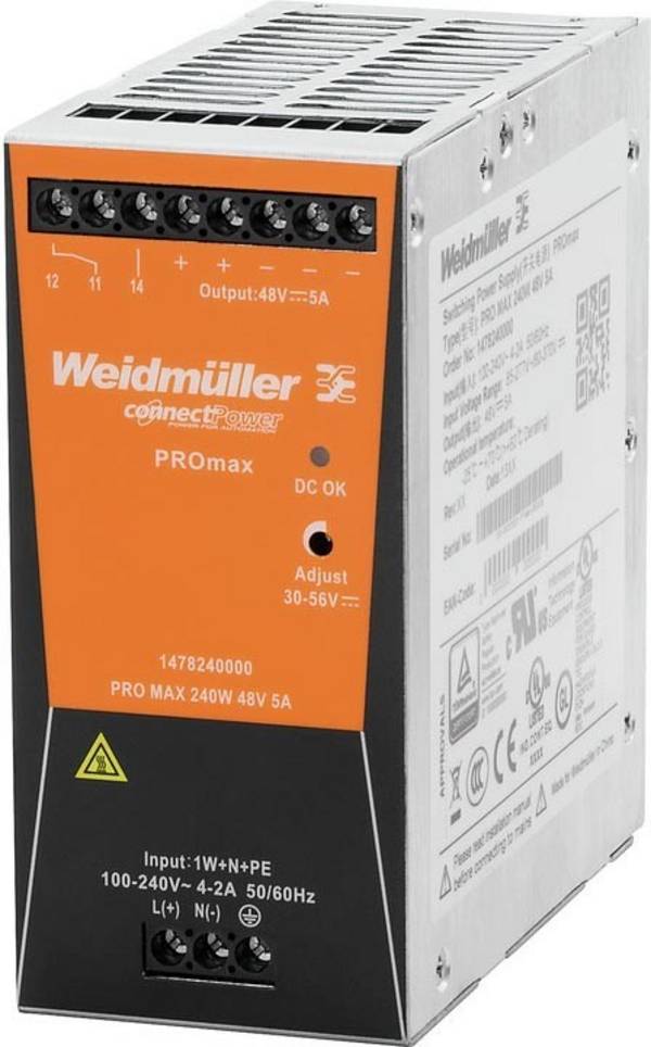 WEIDMÜLLER PRO MAX 240W 48V 5A, Stromversorgung, Schaltnetzgerät, 48 V