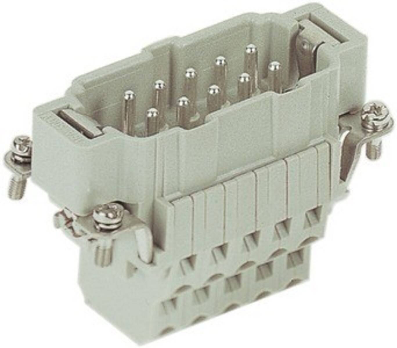 HARTING Han 10ESS Stifteinsatz (M) Doppel-Käfigzugfederanschluss, 10-polig+PE 500V, 16A - 1 Stück-1