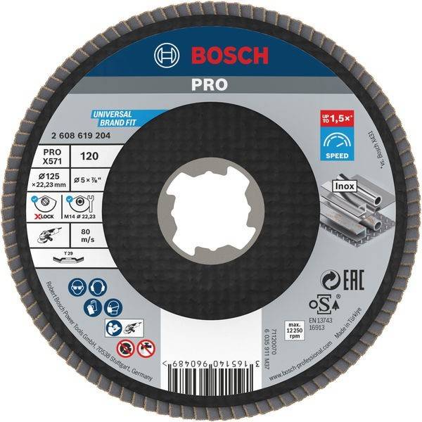 10 Stk. Bosch Power Tools X-LOCK Fächerscheibe