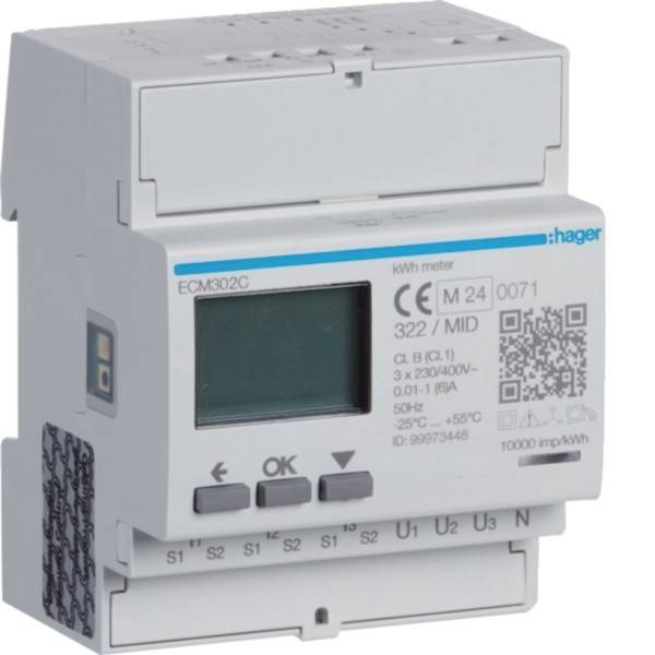 Hager Energiezähler 3phasig ECM302C-0