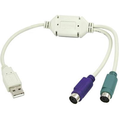 LogiLink USB 1.1 Anschlusskabel [1x USB 1.1 Stecker A - 2x PS/2-Buchse] AU0004A 