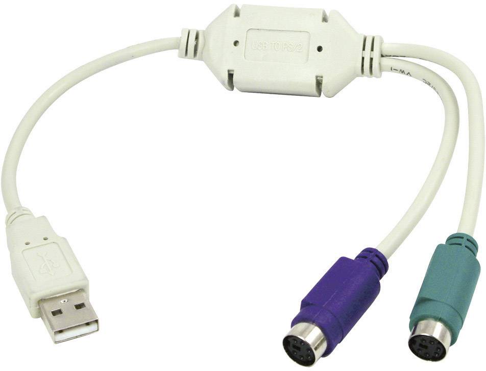 LogiLink USB 1.1 Anschlusskabel [1x USB 1.1 Stecker A - 2x PS/2-Buchse] LogiLink - Tastatur- / Maus-Adapter - PS/2 (W) 1