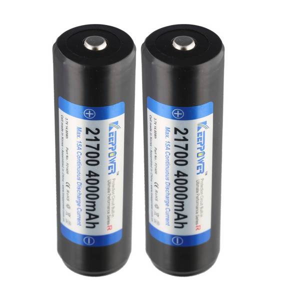 2 Stück Keeppower 21700 15A 4000mAh 3,6V - 3,7V Li-Ion-Akku PCB geschützt P2140R