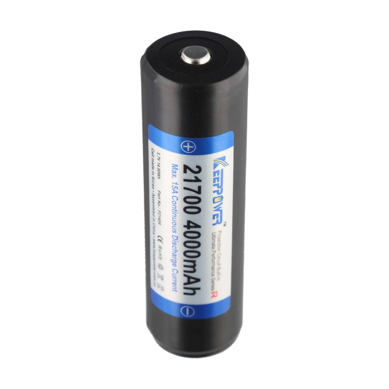 2 Stück Keeppower 21700 15A 4000mAh 3,6V - 3,7V Li-Ion-Akku PCB geschützt P2140R-3