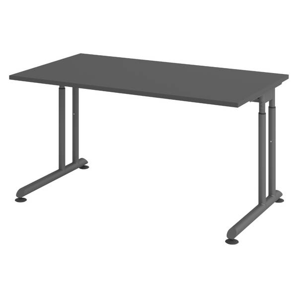 bümö Schreibtisch Serie-Z - Dekor: Graphit, Gestell: Graphit, Größe:  140 x 80 cm