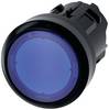 Siemens 3SU10010AA500AA0 3SU1001-0AA50-0AA0 Leuchtdrucktaster Frontring Kunststoff, rund Knopf Schwarz, Blau Druckentriegelung 1 St.