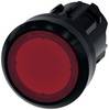 Siemens 3SU10010AA200AA0 3SU1001-0AA20-0AA0 Leuchtdrucktaster Frontring Kunststoff, rund Knopf Schwarz, Rot Druckentriegelung 1 St.