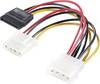 Renkforce Strom Y-Adapter [1x IDE-Strom-Stecker 4pol. - 1x SATA-Strom-Buchse 15pol., IDE-Strom-Buchse 4pol.] 0.15 m Schwarz, Rot, Gelb