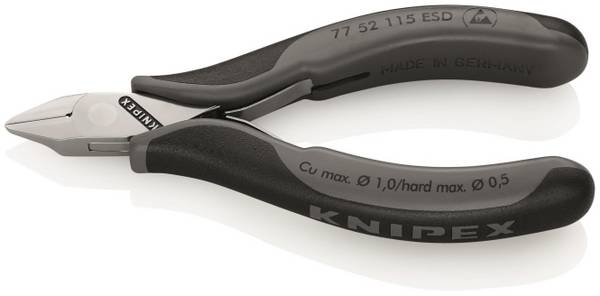 Knipex 77 52 115 ESD 7752115ESD Elektronik Seiten-schneider spitz flach