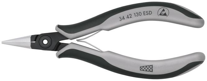 Knipex 3442130ESD Praez.-Elektronikzange, flach-0
